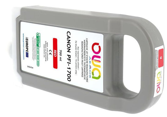 CANON PFI-1700 - cartouche d'encre traceur remanufacturée OWA pour CANON - Rouge - Cartouchify