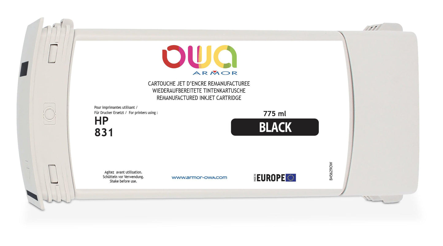 HP 831 - cartouche d'encre traceur remanufacturée OWA pour HP - Noir - Cartouchify