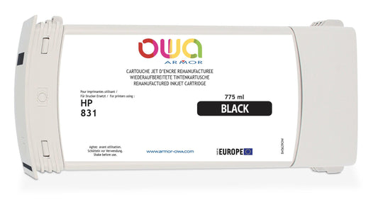 HP 831 - cartouche d'encre traceur remanufacturée OWA pour HP - Noir - Cartouchify