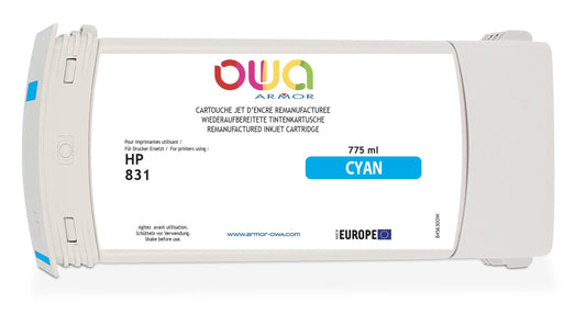 HP 831 - cartouche d'encre traceur remanufacturée OWA pour HP - Cyan - Cartouchify