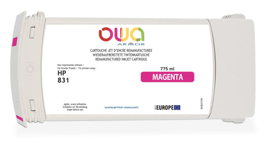 HP 831 - cartouche d'encre traceur remanufacturée OWA pour HP - Magenta - Cartouchify