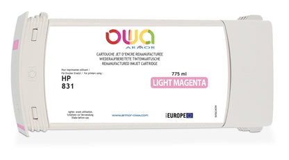 HP 831 - cartouche d'encre traceur remanufacturée OWA pour HP - Magenta Clair - Cartouchify