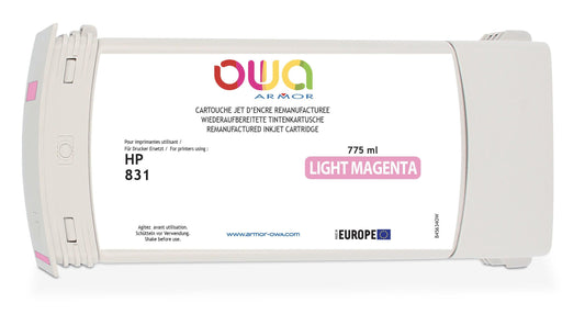 HP 831 - cartouche d'encre traceur remanufacturée OWA pour HP - Magenta Clair - Cartouchify