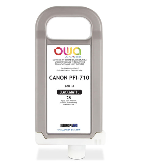 CANON PFI-710 - cartouche d'encre traceur remanufacturable OWA pour CANON - Noir Mat - Cartouchify