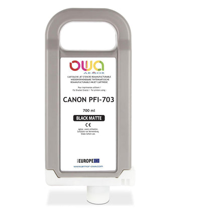 CANON PFI-703 - cartouche d'encre traceur remanufacturable OWA pour CANON - Noir Mat - Cartouchify