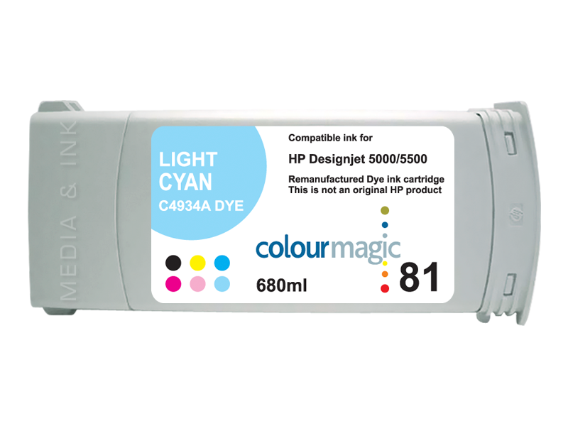 HP 81 Cartouche Cyan Clair compatible équivalent à C4934A · Premier Prix