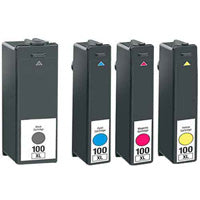 Lexmark 100XL Cartouche Pack 4 Couleurs compatible équivalent à 14N1921E · Premier Prix