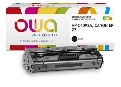 HP C4092A, CANON EP-22 - Cartouche laser compatible - Noir - Cartouchify