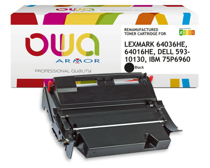 LEXMARK 64036HE, 64016HE, DELL 593-10130, IBM 75P6960 - Cartouche laser compatible - haute capacité - Noir - Cartouchify
