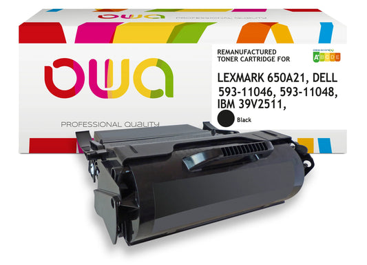 LEXMARK T650A21E, T650A11E, X651A21E, X651A11E, DELL 593-11046, 593-11048, IBM 39V2511, 39V2967 - Cartouche laser compatible - Noir - Cartouchify