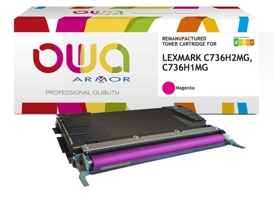 LEXMARK C736H1MG, LEXMARK C736H2MG - Cartouche laser compatible - haute capacité - Magenta - Cartouchify