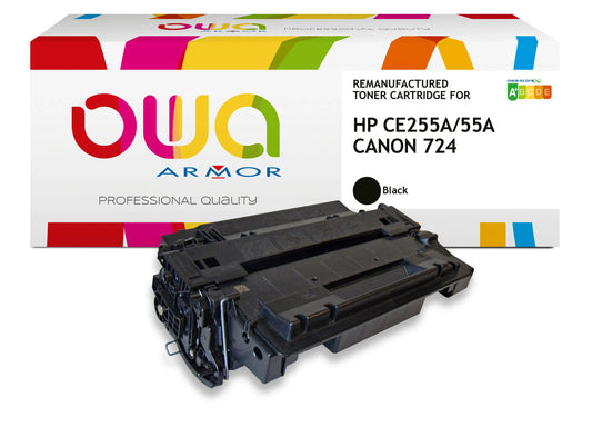 HP CE255A, CANON 724 - toner remanufacturé OWA pour HP - Noir - Cartouchify