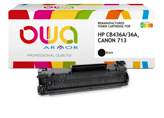 CANON 713, HP CB436A - toner remanufacturé OWA pour CANON et HP - extra haute capacité - Noir - Cartouchify