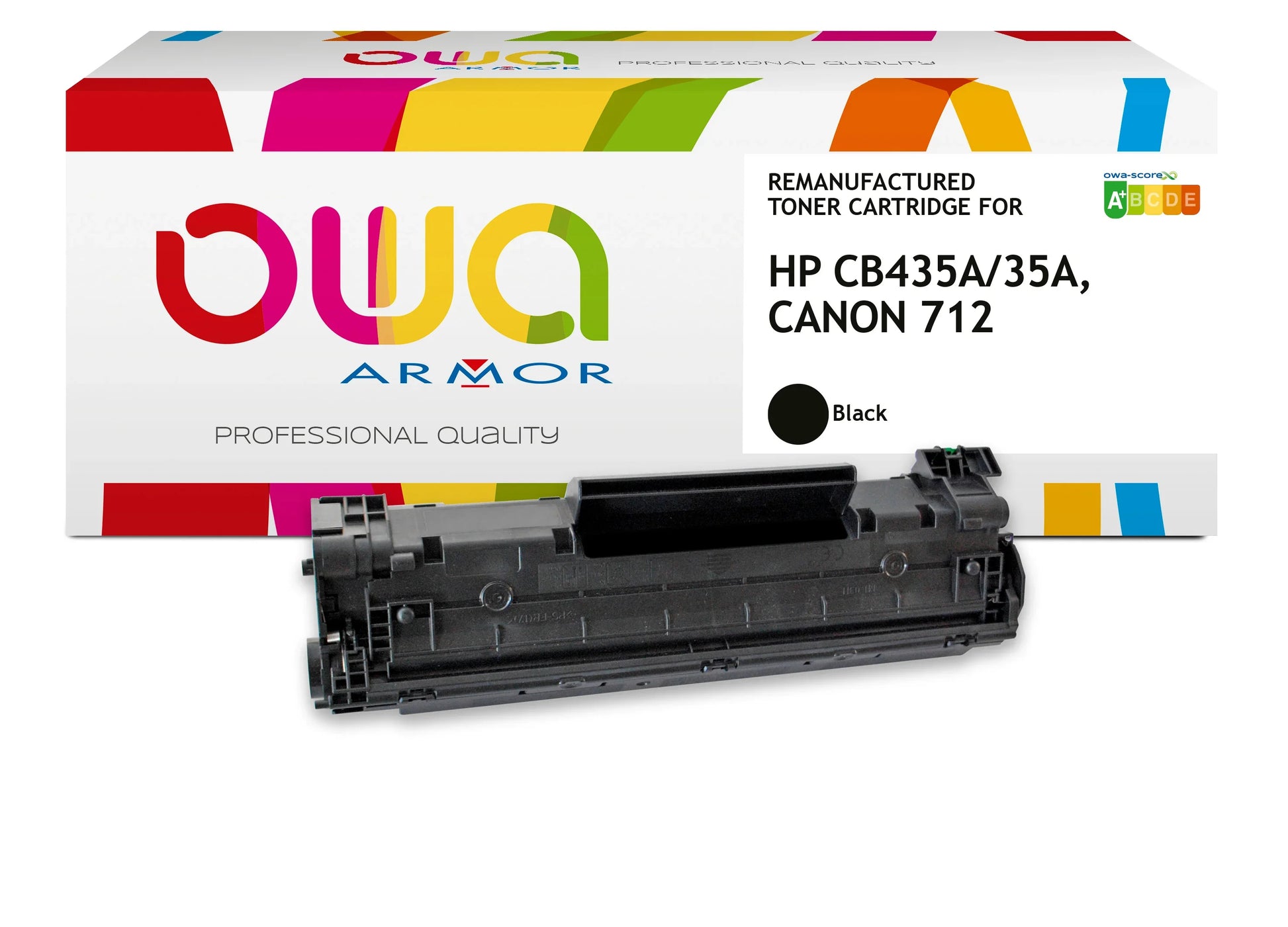 CANON 712, HP CB435A - toner remanufacturé OWA pour CANON et HP - extra haute capacité - Noir - Cartouchify