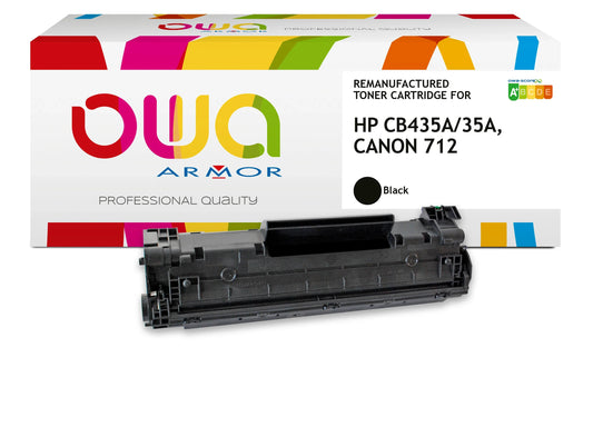 CANON 712, HP CB435A - toner remanufacturé OWA pour CANON et HP - extra haute capacité - Noir - Cartouchify