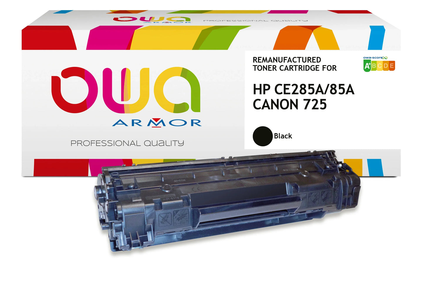 HP CE285A, CANON 725 Std - toner remanufacturé OWA pour HP - Noir - Cartouchify