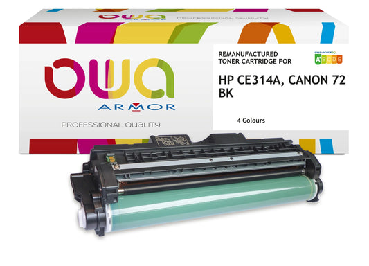 CANON 729 BK, HP CE314A - tambour remanufacturé OWA pour CANON - 4 Couleurs - Cartouchify