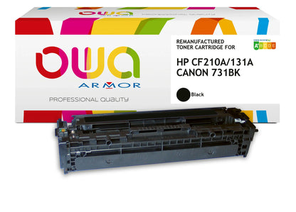 CANON 731BK, HP CF210A - toner remanufacturé OWA pour HP et CANON - Noir - Cartouchify
