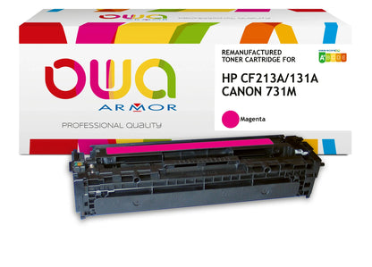 CANON 731M, HP CF213A - toner remanufacturé OWA pour HP et CANON - Magenta - Cartouchify