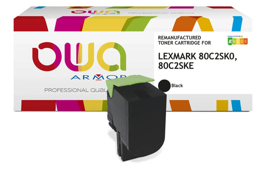LEXMARK 80C2SKE, LEXMARK 80C2SK0 - Cartouche laser compatible - Noir - Cartouchify