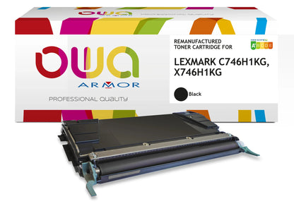 LEXMARK C746H1KG, LEXMARK X746H1KG - Cartouche laser compatible - haute capacité - Noir - Cartouchify