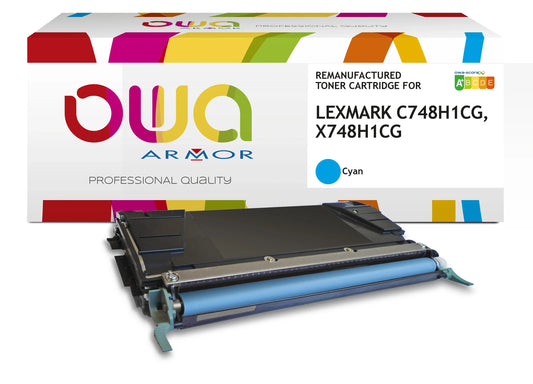 LEXMARK X748H1CG, LEXMARK C748H1CG - Cartouche laser compatible - haute capacité - Cyan - Cartouchify