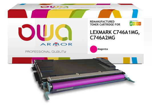LEXMARK C746A2MG, LEXMARK C746A1MG - Cartouche laser compatible - Magenta - Cartouchify