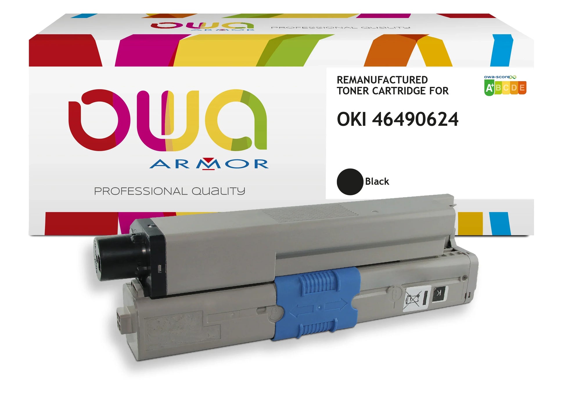 OKI 46490624 - toner remanufacturé OWA pour OKI - Noir - Cartouchify