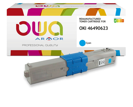 OKI 46490623 - toner remanufacturé OWA pour OKI - Cyan - Cartouchify