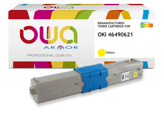 OKI 46490621 - toner remanufacturé OWA pour OKI - Jaune - Cartouchify