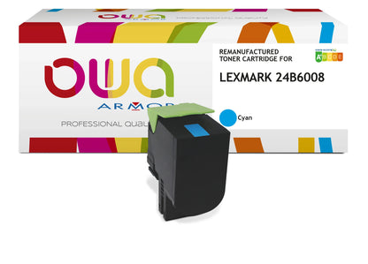 LEXMARK 24B6008 - Cartouche laser compatible - haute capacité - Cyan - Cartouchify