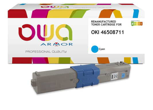 Image du oki 46508711 - toner remanufacturé owa pour oki - haute capacité - cyan