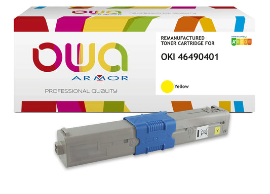 Image du oki 46490401 - toner remanufacturé owa pour oki - jaune