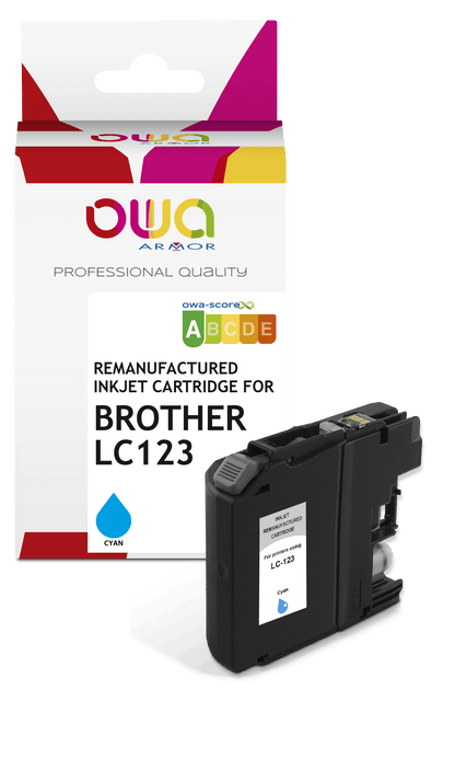 BROTHER LC123 - cartouche d'encre remanufacturée OWA pour BROTHER - Cyan - Cartouchify