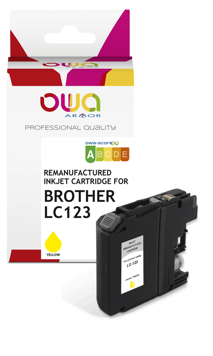 BROTHER LC123 - cartouche d'encre remanufacturée OWA pour BROTHER - Jaune - Cartouchify