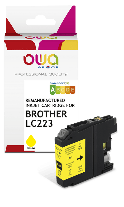 BROTHER LC223 - cartouche d'encre remanufacturée OWA pour BROTHER - Jaune - Cartouchify