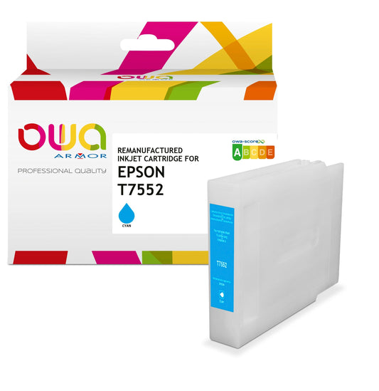EPSON T7552 - cartouche d'encre remanufacturée OWA pour EPSON - haute capacité - Cyan - Cartouchify