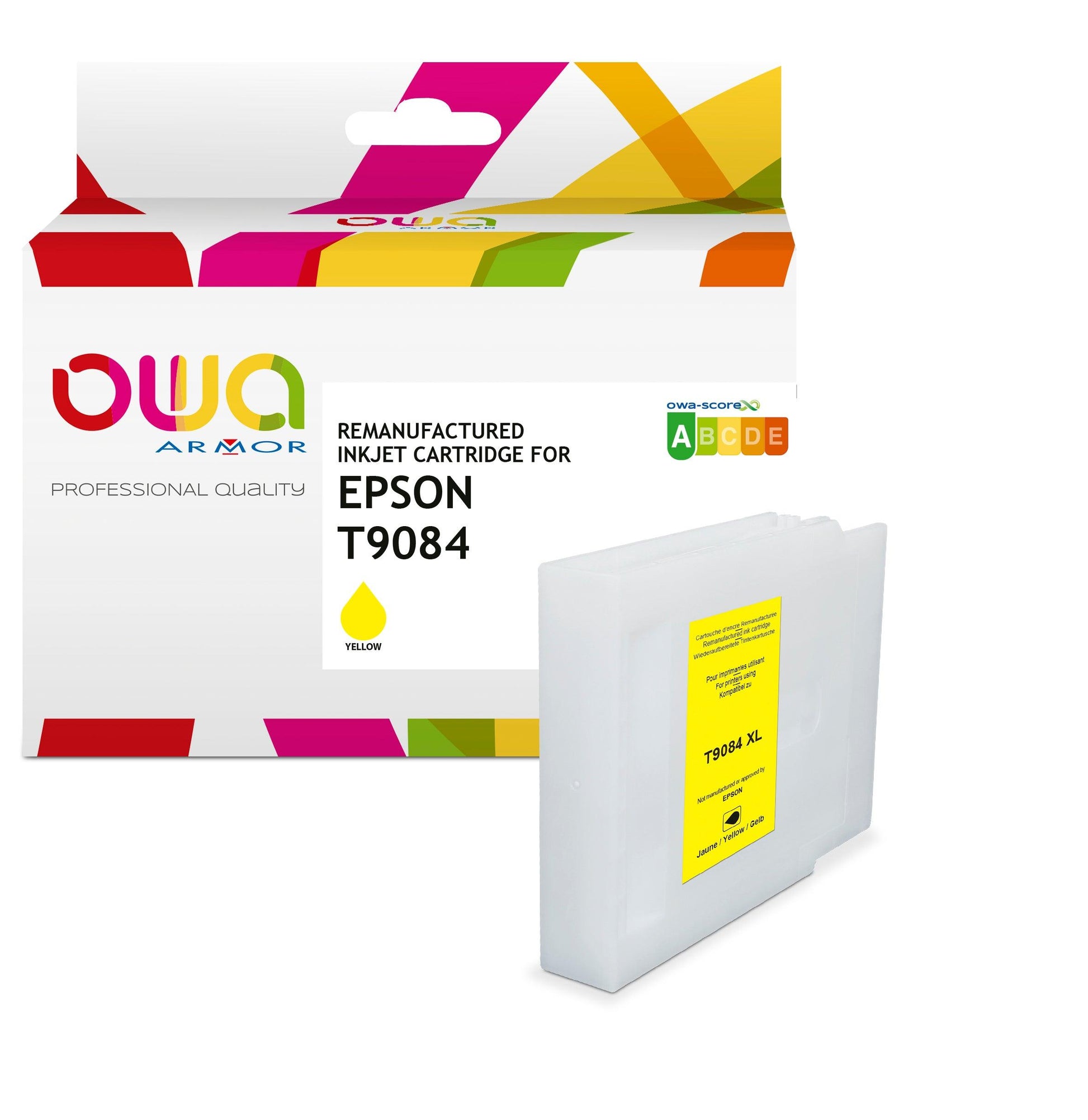 EPSON T9084 - cartouche d'encre remanufacturée OWA pour EPSON - Jaune - Cartouchify