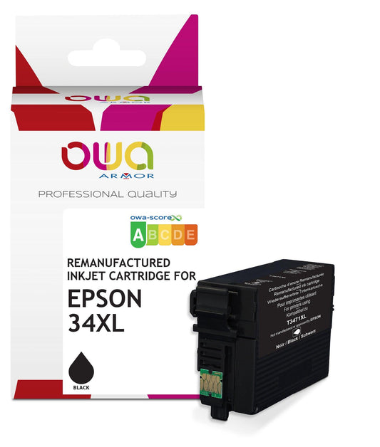 EPSON 34XL - cartouche d'encre remanufacturée OWA pour EPSON - haute capacité - Noir - Cartouchify