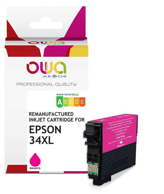 EPSON 34XL - cartouche d'encre remanufacturée OWA pour EPSON - haute capacité - Magenta - Cartouchify