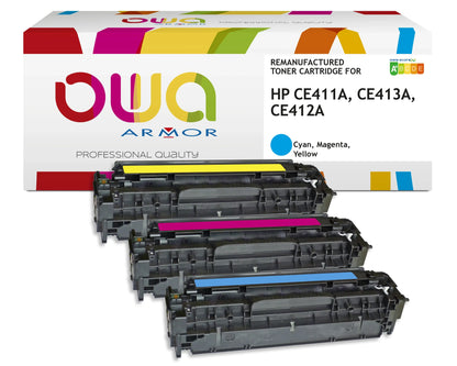 Pack3 - HP 305A - Cartouche laser compatible - 1x Cyan, 1x Magenta, 1x Jaune - Cartouchify