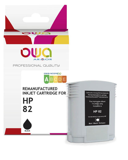 HP 82 - cartouche d'encre traceur remanufacturée OWA pour HP - Noir - Cartouchify