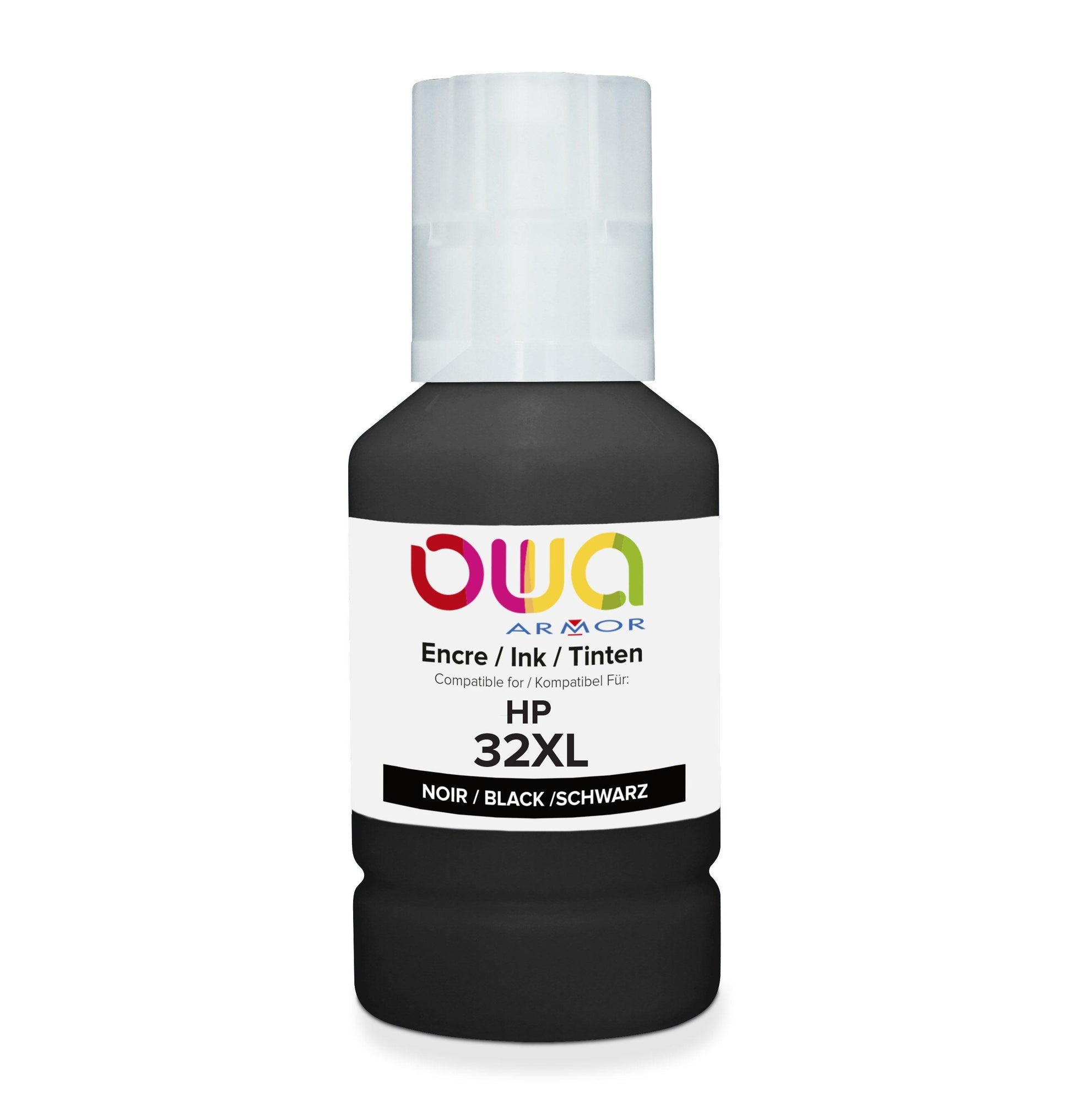Image du hp 32xl - bouteille d'encre compatible owa - noir