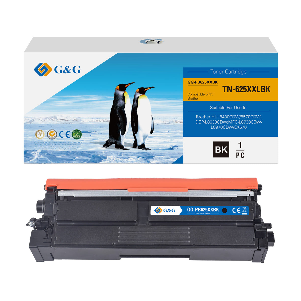 Brother TN625XXLBK Toner Noir compatible · G&G
