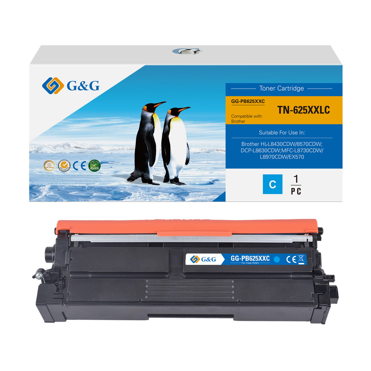Brother TN625XXLC Toner Cyan compatible · G&G