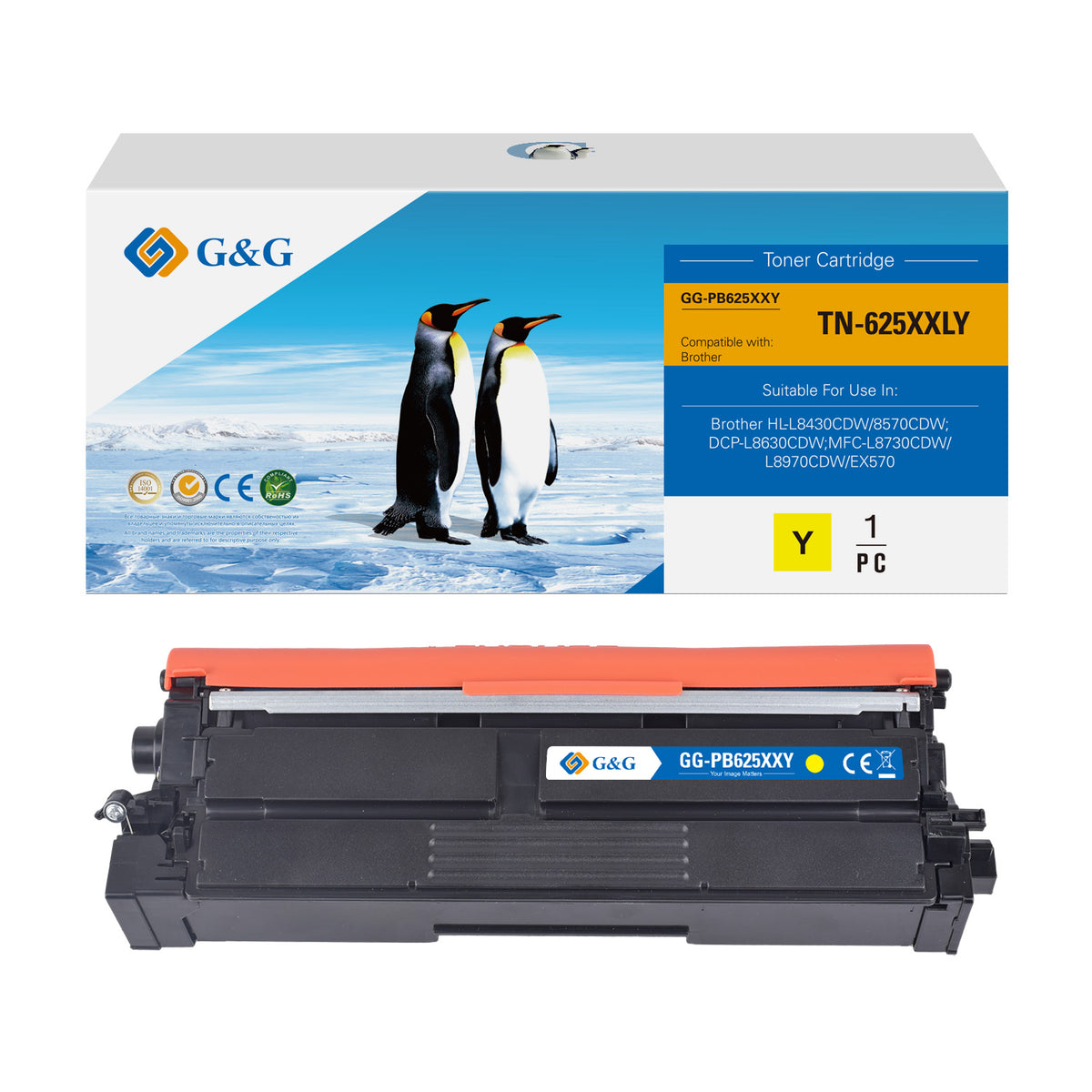 Brother TN625XXLY Toner Jaune compatible · G&G