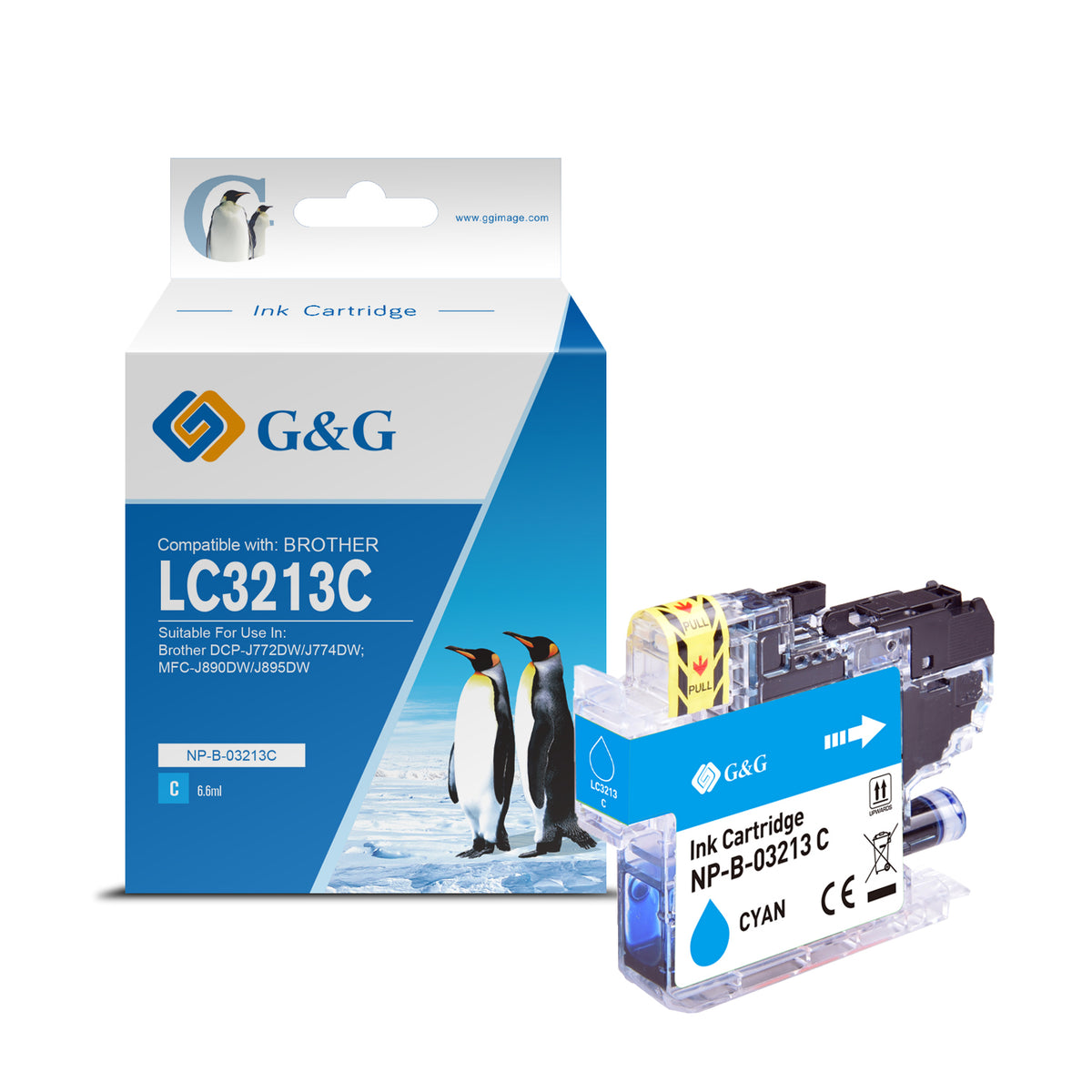Brother LC3213C Cartouche Cyan compatible · G&G