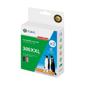 HP 305XL Cartouche Pack 4 Couleurs compatible équivalent à 6ZA94AE · G&G