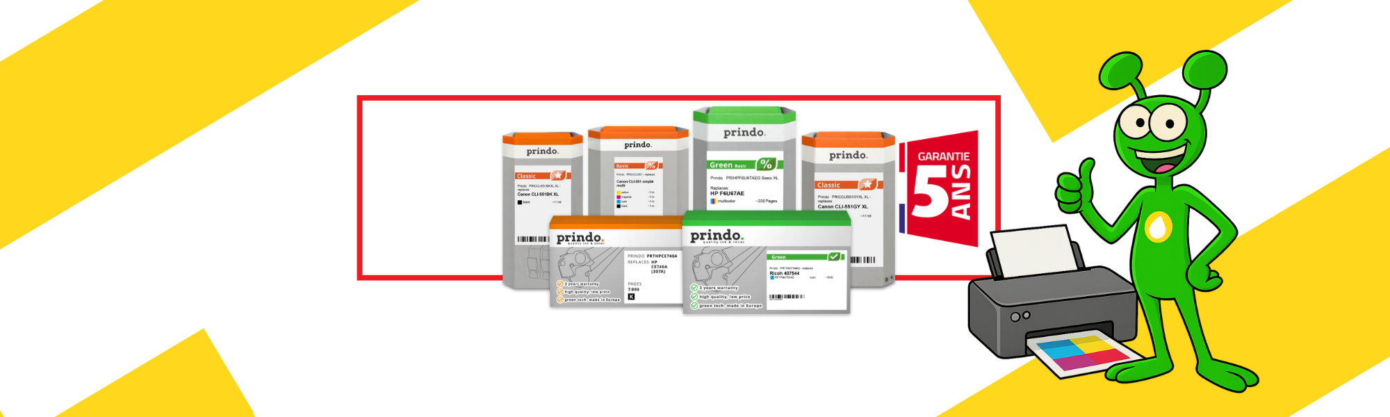 Prindo Nouvelle gamme de cartouches et toners Premium