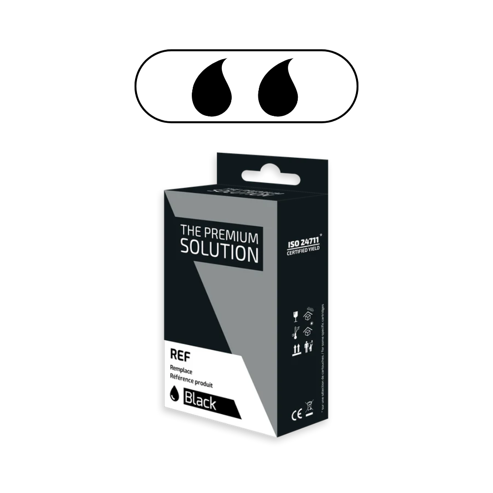 Cartouche Canon PG 540XL Pack 2 Noir compatible avec niveaux d’encre - Jet remanufacturé The Premium Solution